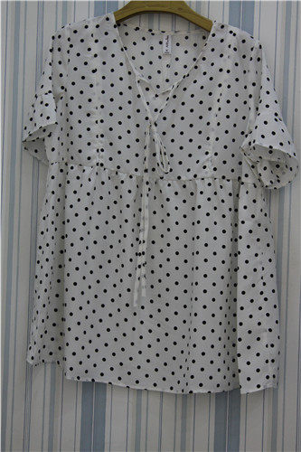LS19055	[爱宝]复古波点哺乳上衣