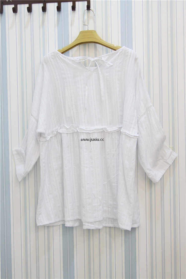 AMLS18033爱宝时尚甜美纯棉七分袖上衣