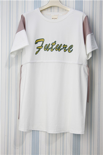 [君心]显瘦系带印花长T