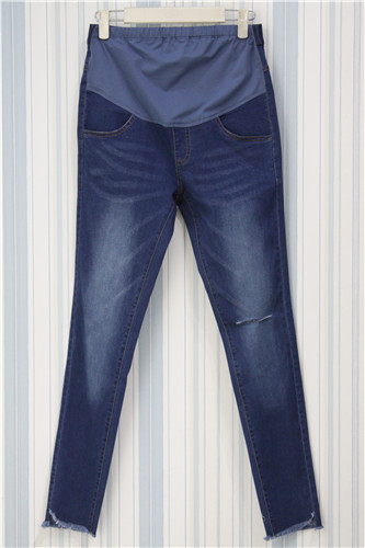 [君心]时尚破洞紧身小脚裤