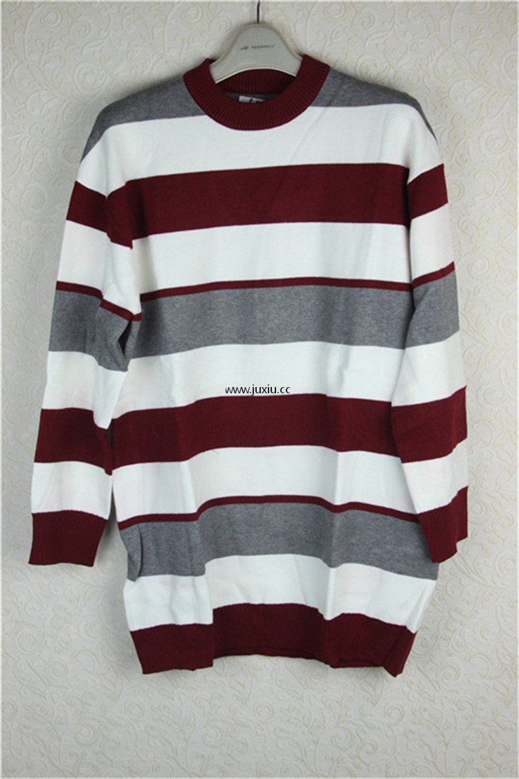XF83C6005拼出完美条纹毛衣