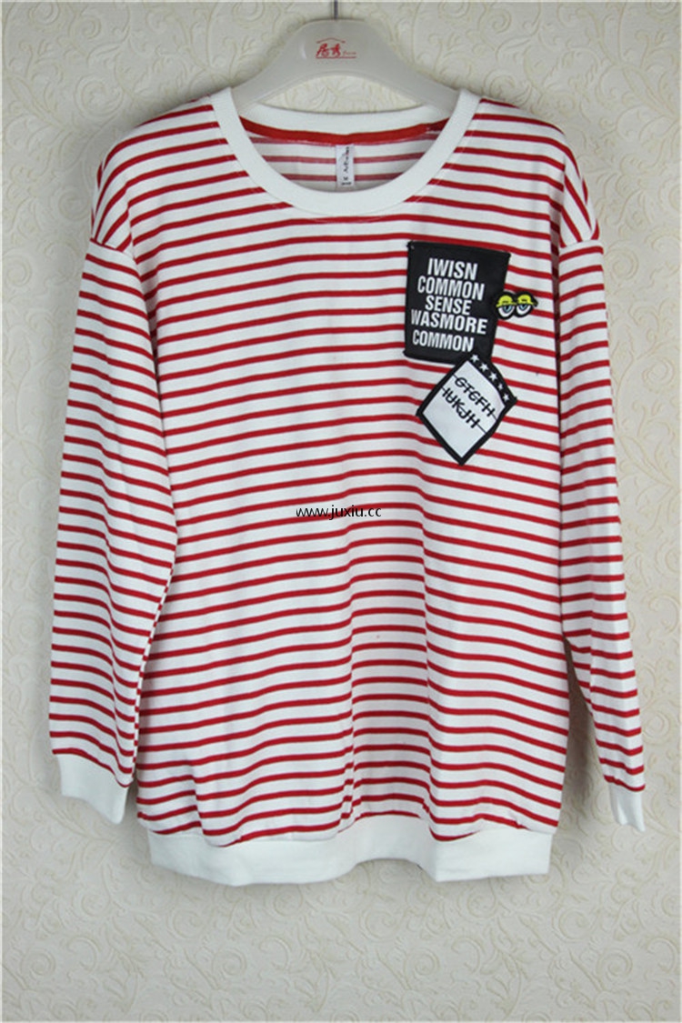 AMLW17512[爱宝]条纹贴图上衣