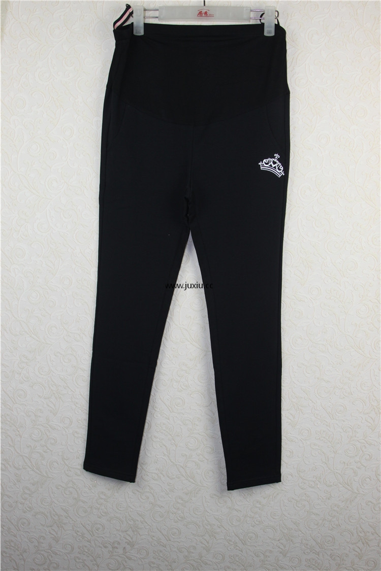 127408B1602311君心皇冠绣花针织小脚裤