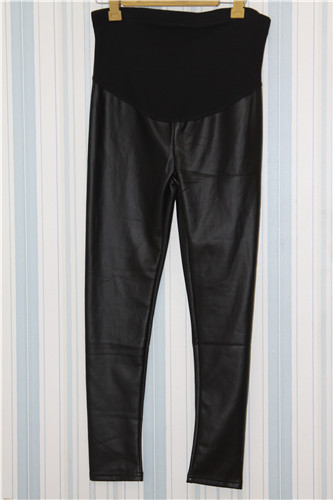 [爱宝]侧缝撞边皮打底裤