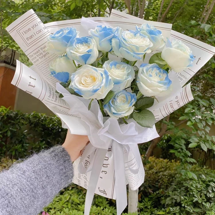 时尚女神/11朵碎冰蓝玫瑰花精