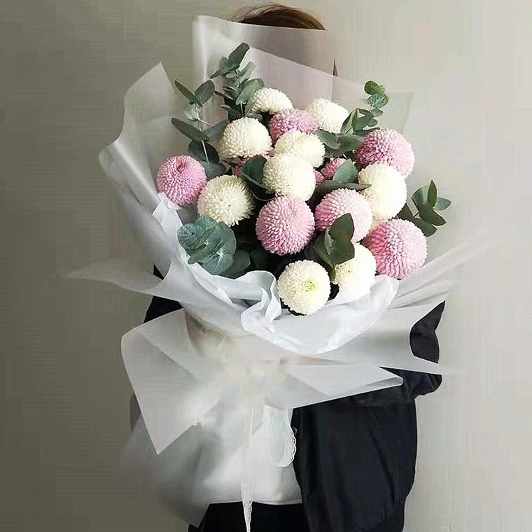 一生为你-18朵乒乓菊精美花束包装