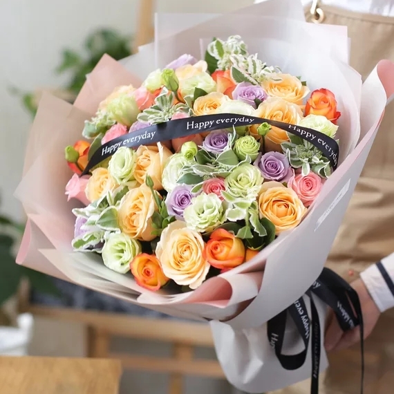 千年之恋-11朵香槟玫瑰花+8