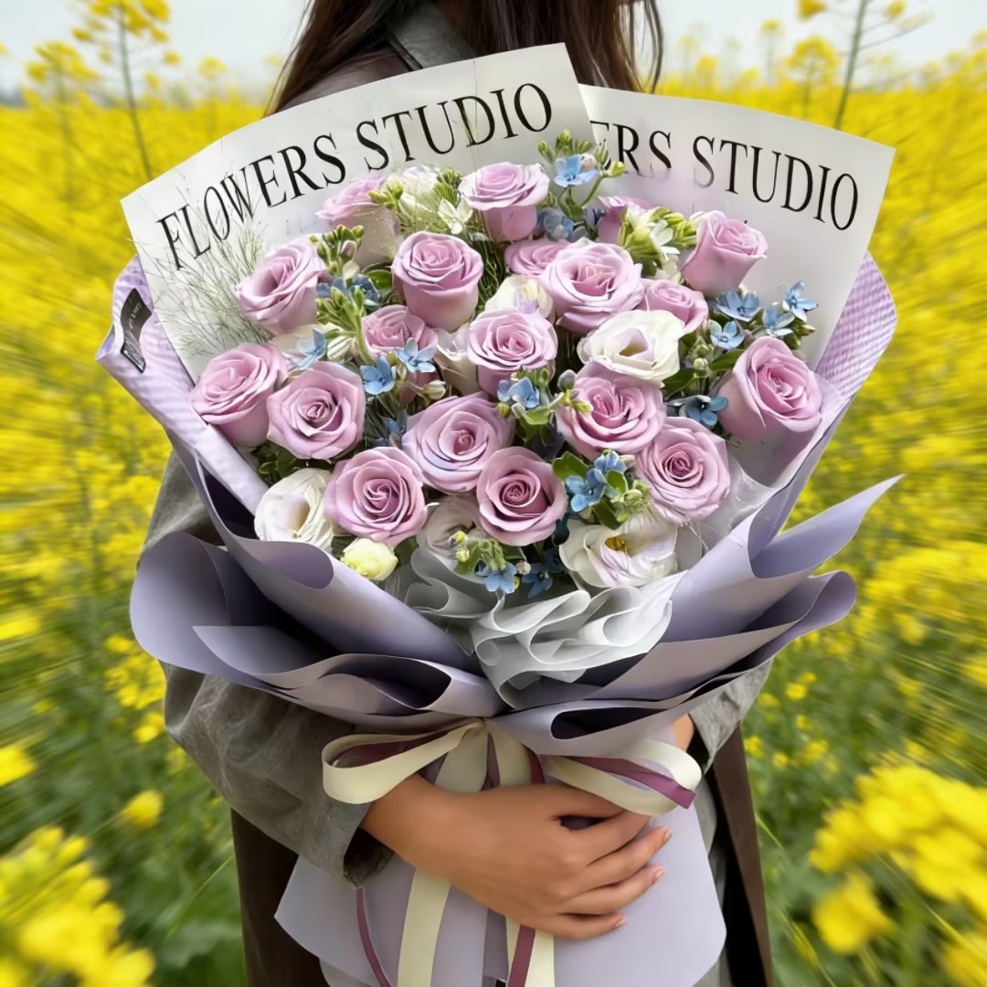 浪漫如你/19朵紫玫瑰精美花束