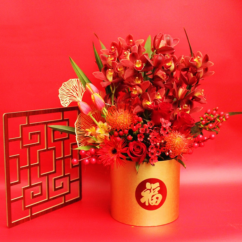 财运双全-年销花礼抱抱桶礼盒