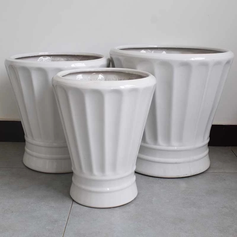 白色奖杯花盆 大植物花盆 型号可选 单拍不送