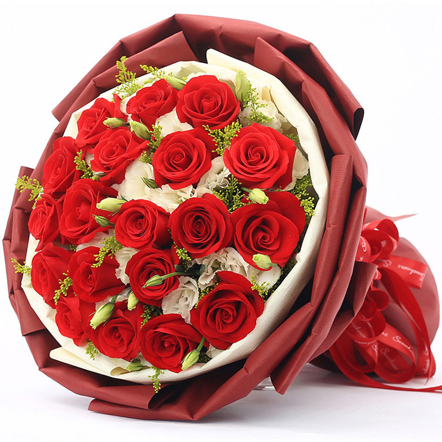 给你幸福——19朵红玫瑰花，桔