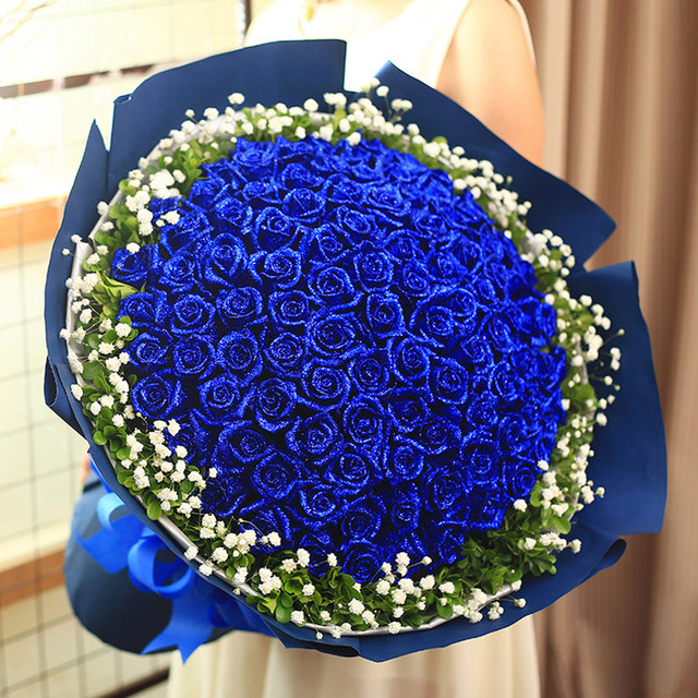 华尔兹之恋/99朵蓝色妖姬搭配