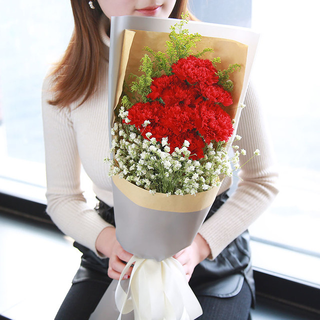 美丽心愿/11支红色康乃馨搭配