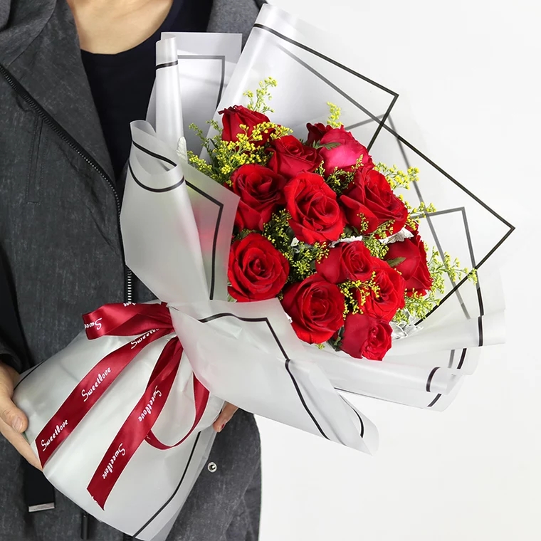 爱在身边/11朵红玫瑰花精美包装/同城花店送花上门/生日送女友表白祝福花礼