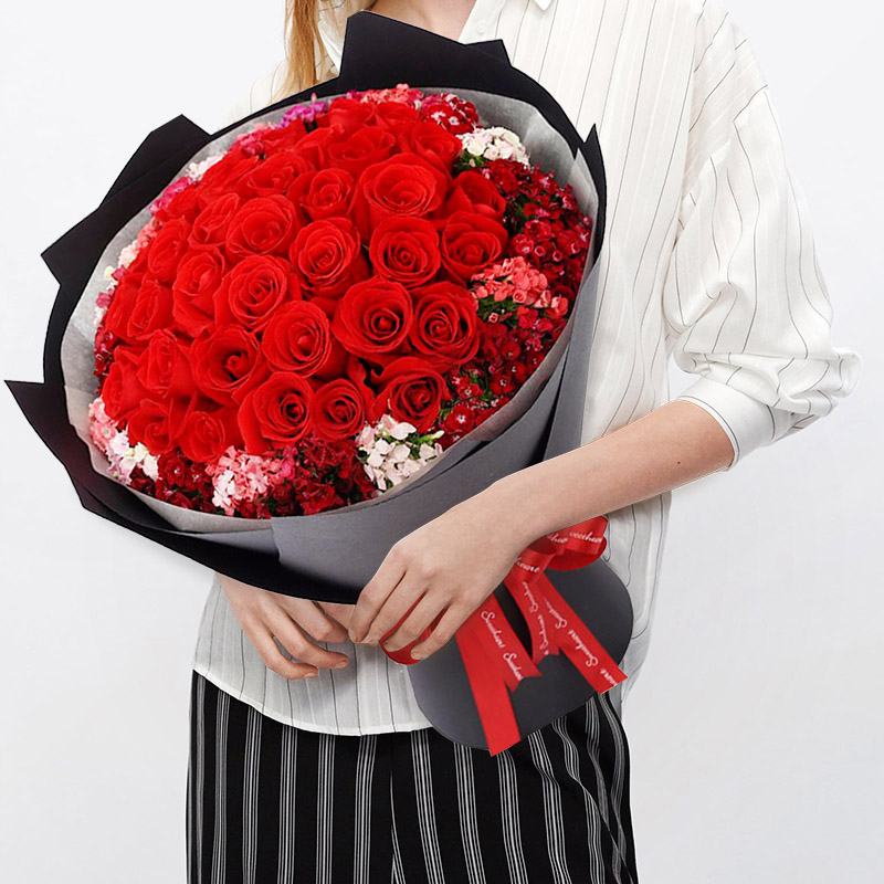 至死不渝/33朵红玫瑰花韩式花
