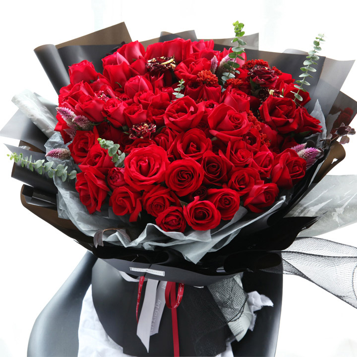 细水长流/66朵红玫瑰花韩式花