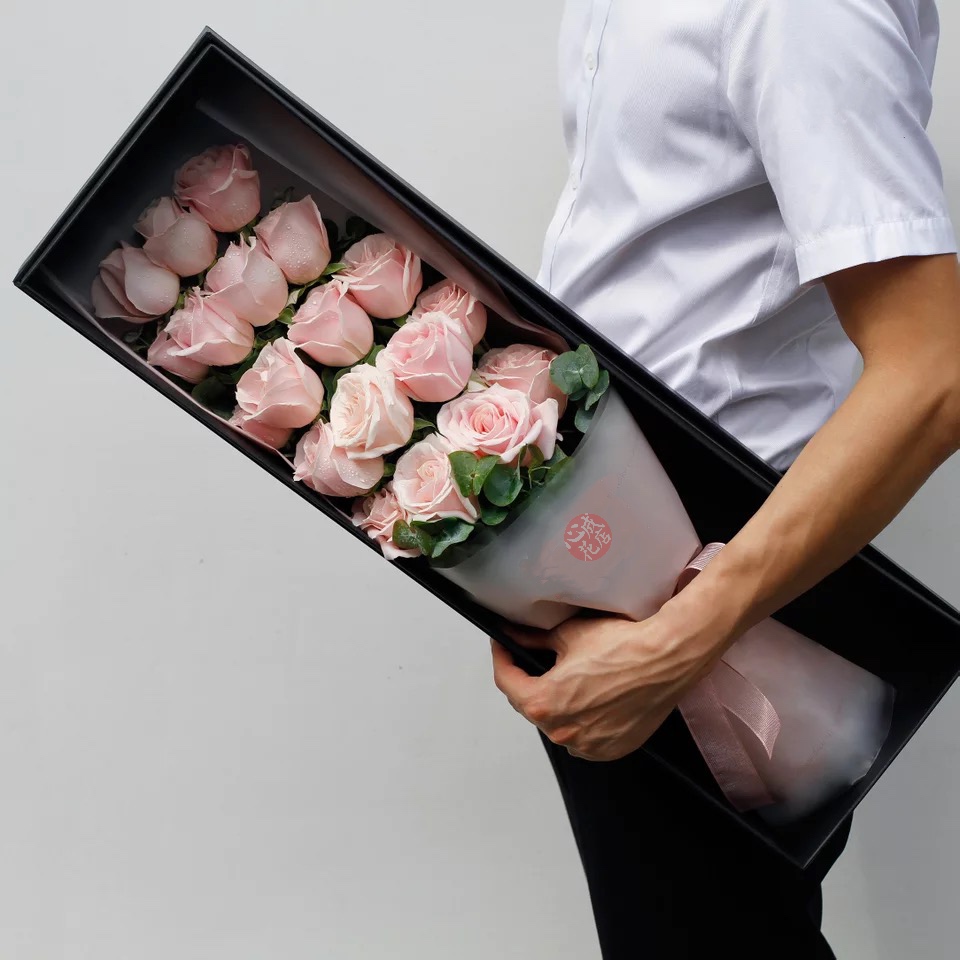 永结同心-19朵粉色玫瑰花精美