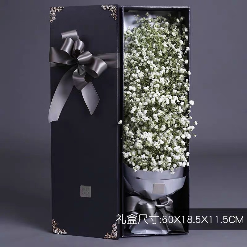 倾心为爱-白色满天星精美礼盒盛