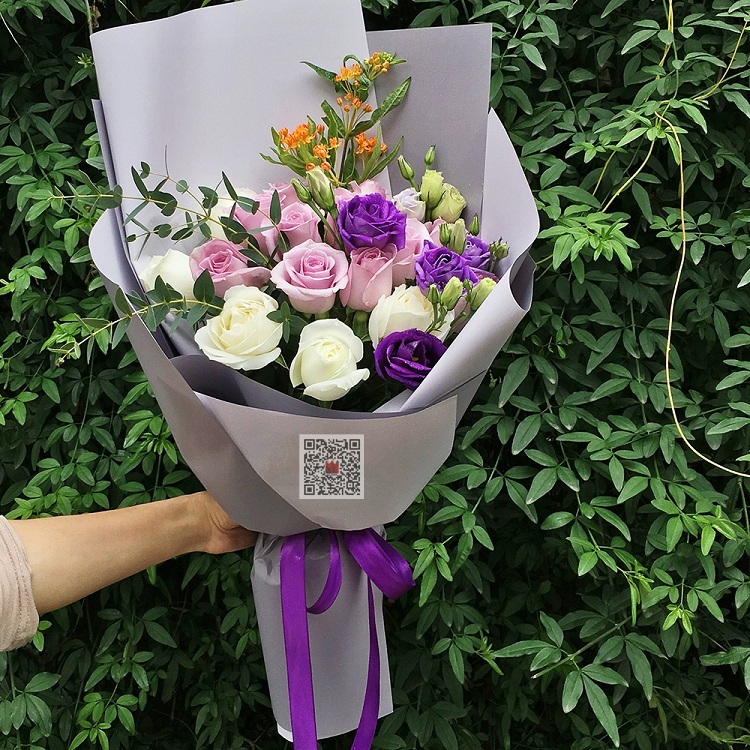 法式浪漫/11朵紫玫瑰花 5朵