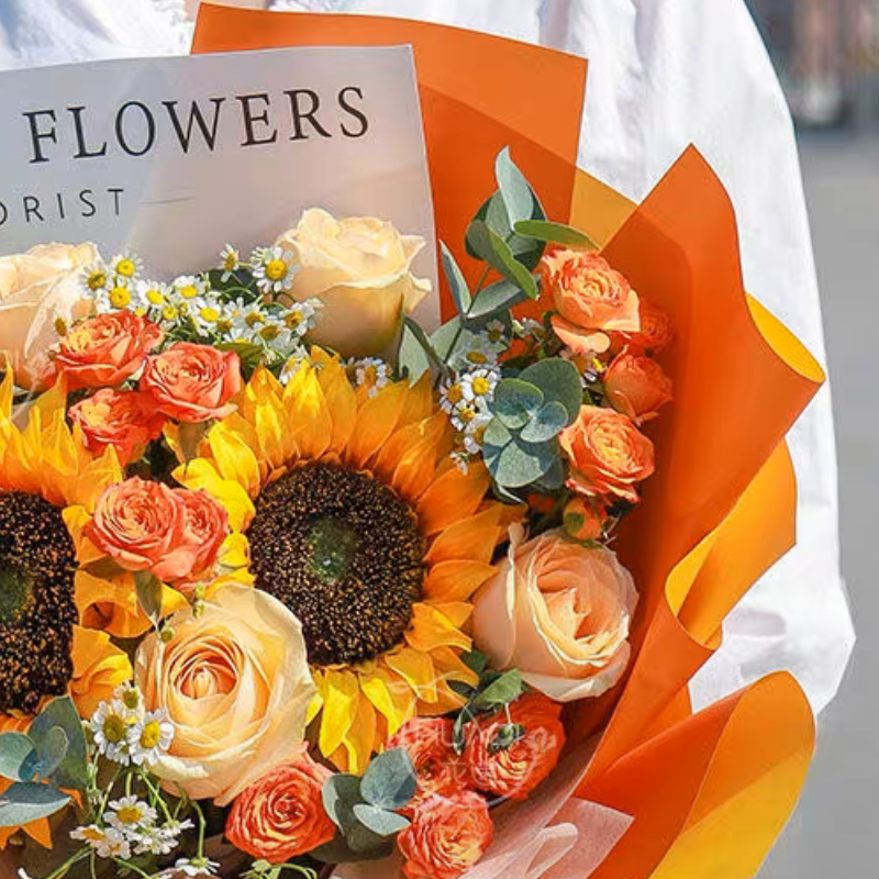 阳光活力/2朵向日葵+3朵香槟