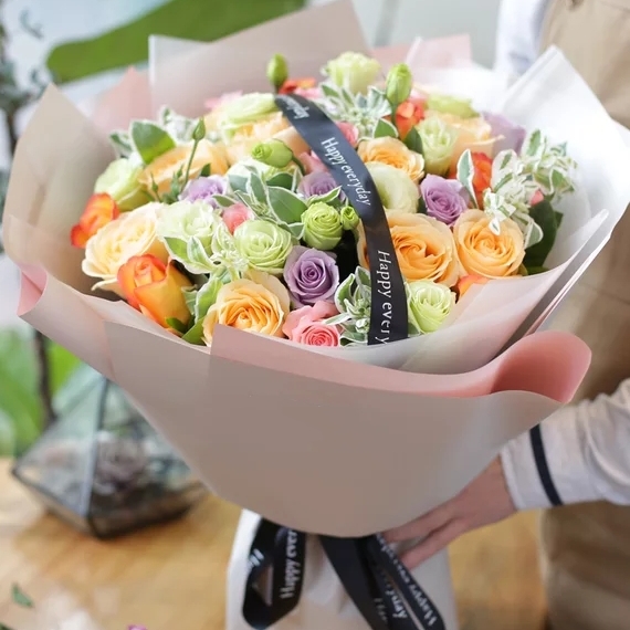 千年之恋-11朵香槟玫瑰花+8