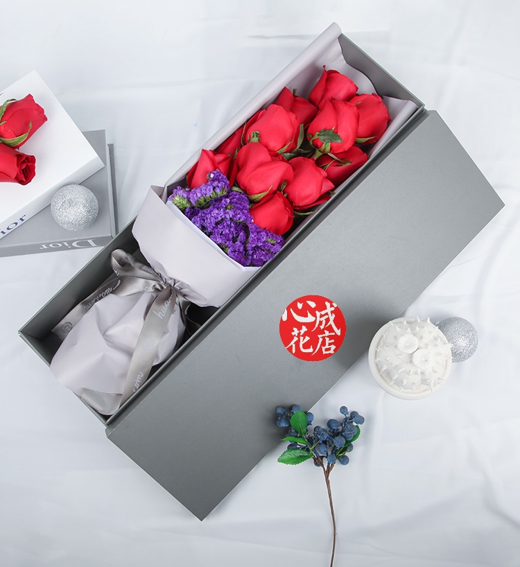 燃梦-11朵红玫瑰花精美礼盒盛