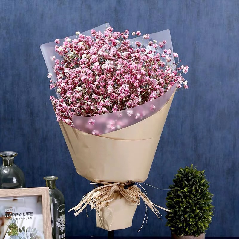 繁星许愿-粉色满天星精美花束包