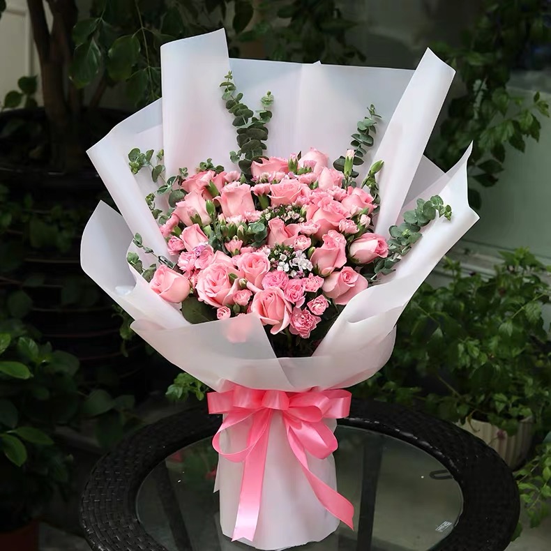 不需要言语的爱-19朵粉玫瑰花