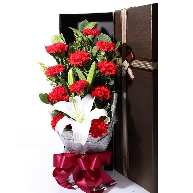 桃李芬芳-11朵红色康乃馨+1