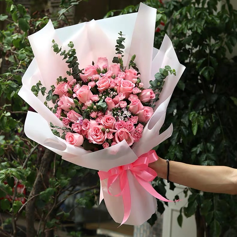 不需要言语的爱-19朵粉玫瑰花
