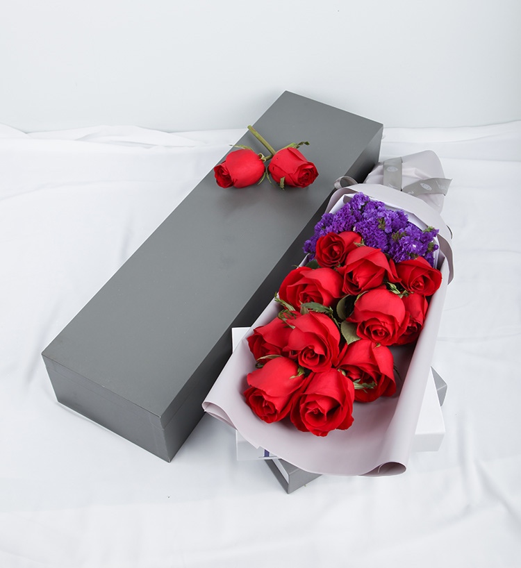 燃梦-11朵红玫瑰花精美礼盒盛