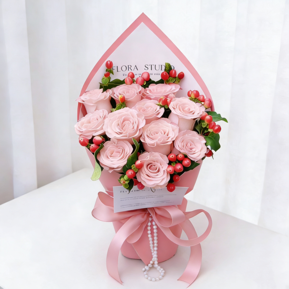 少女初恋/11朵粉玫瑰精美花束