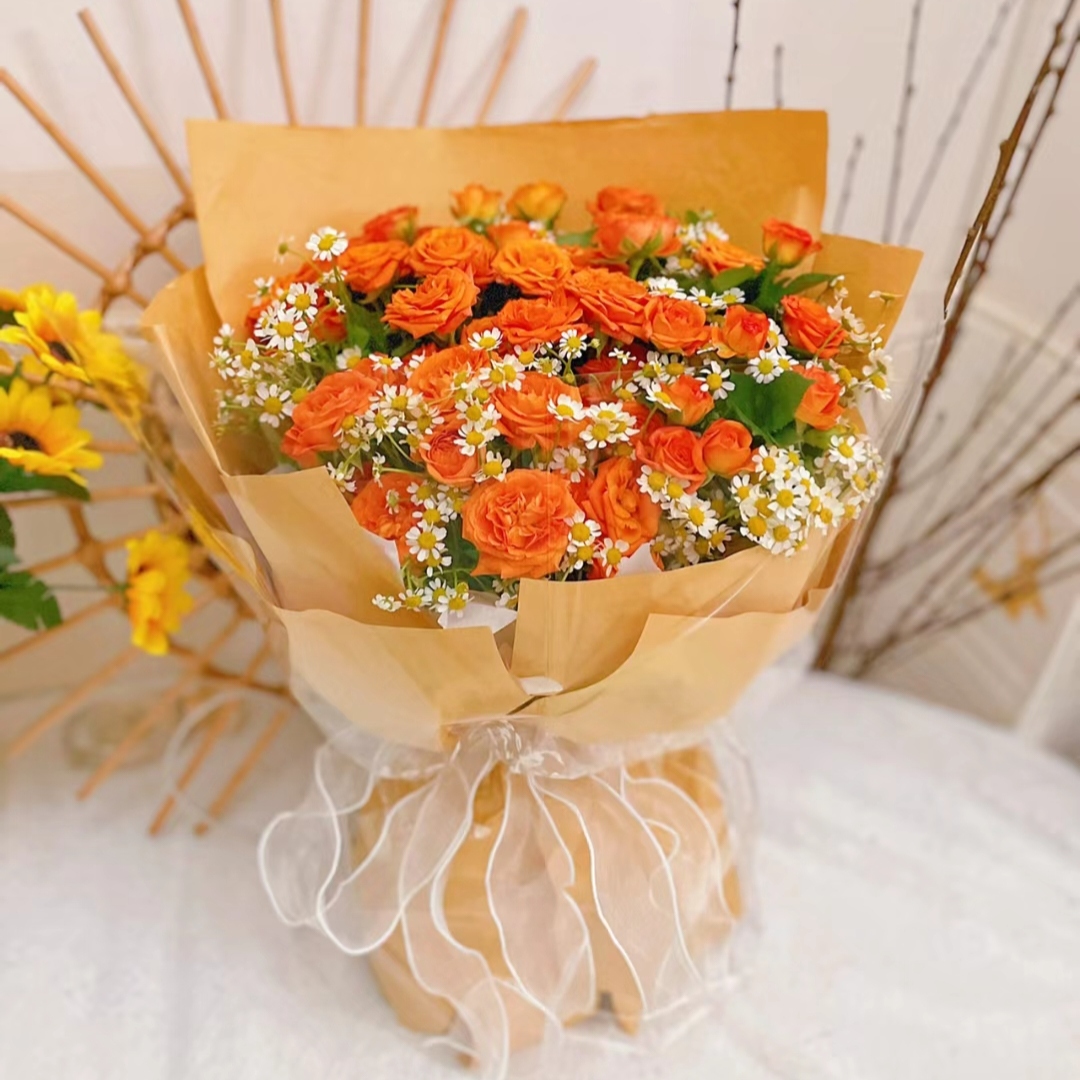 平安喜乐/10枝多头玫瑰花（多