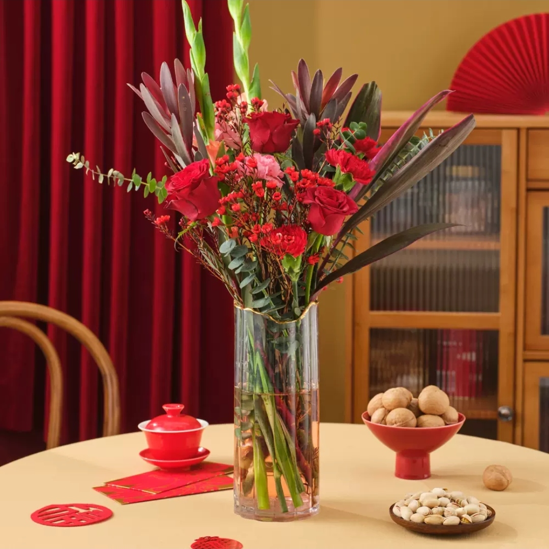 锦上添花/红玫瑰3枝+剑兰2枝