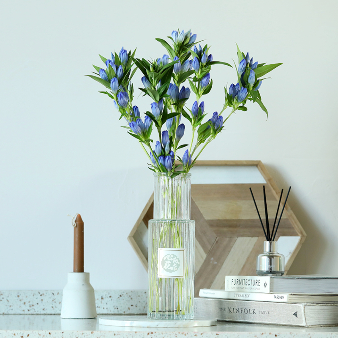 龙胆花蓝色鲜花进口鲜花1扎8-