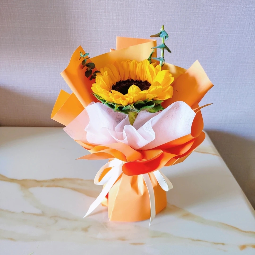 向阳而开/1朵向日葵配尤加利精