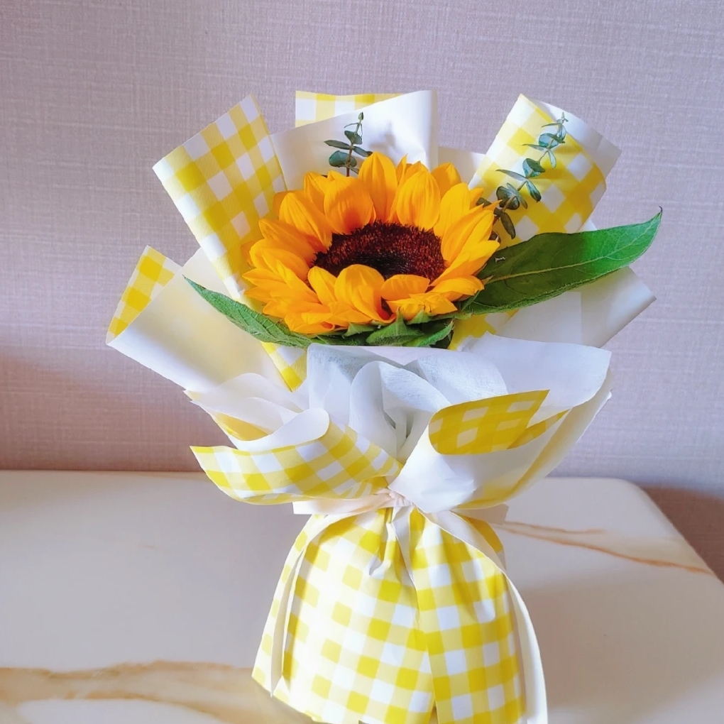 向阳而开/1朵向日葵配尤加利精