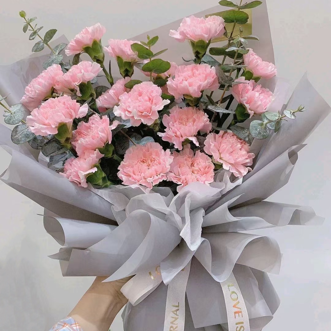 最好的妈妈/18朵粉色康乃馨精美花束包装