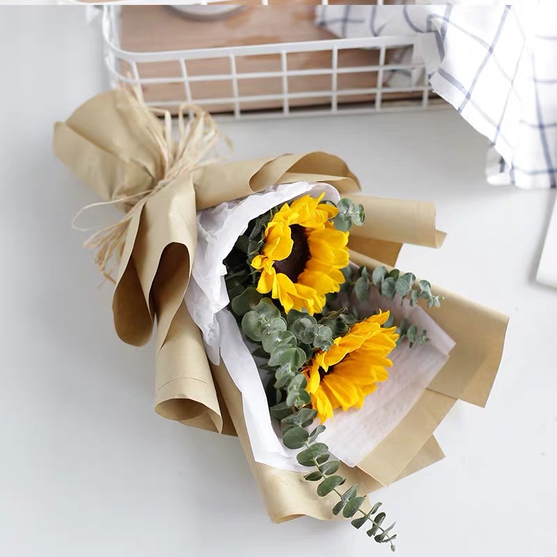 事愿静好-2朵向日葵配尤加利精