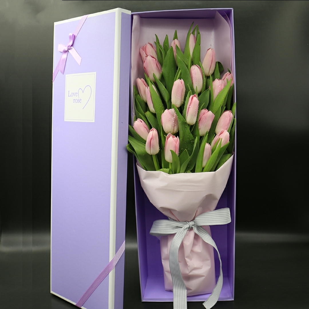 水木年华-19朵粉色郁金香精美