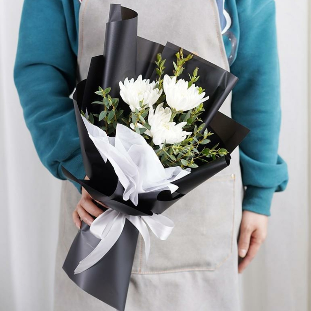 追忆-3朵白菊花精美包装