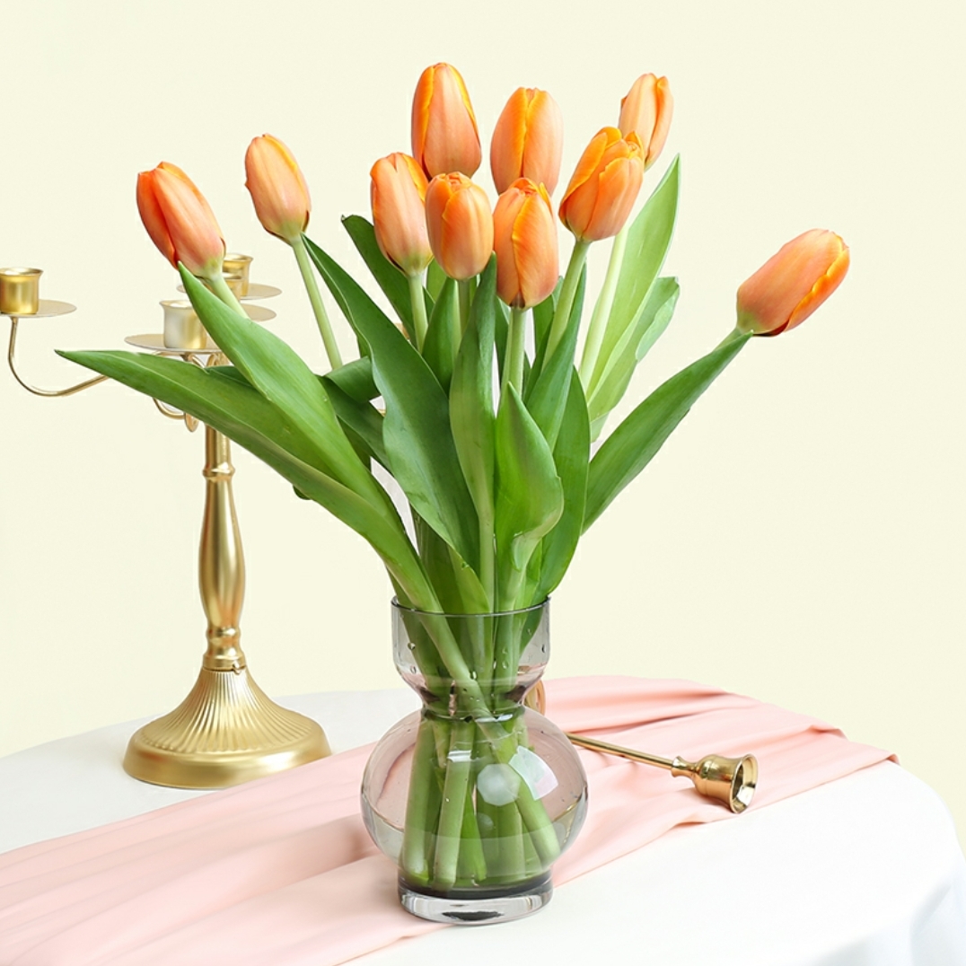 橙色小王子郁金香鲜切花1扎8-