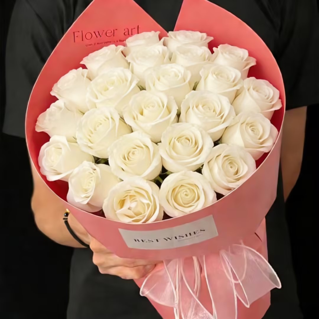 好事成双/22朵白玫瑰精美花束