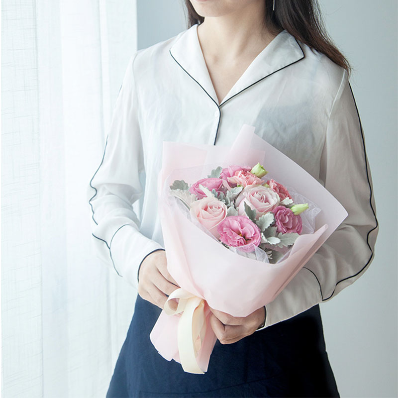 浅浅的温柔-粉玫瑰花2枝+粉色