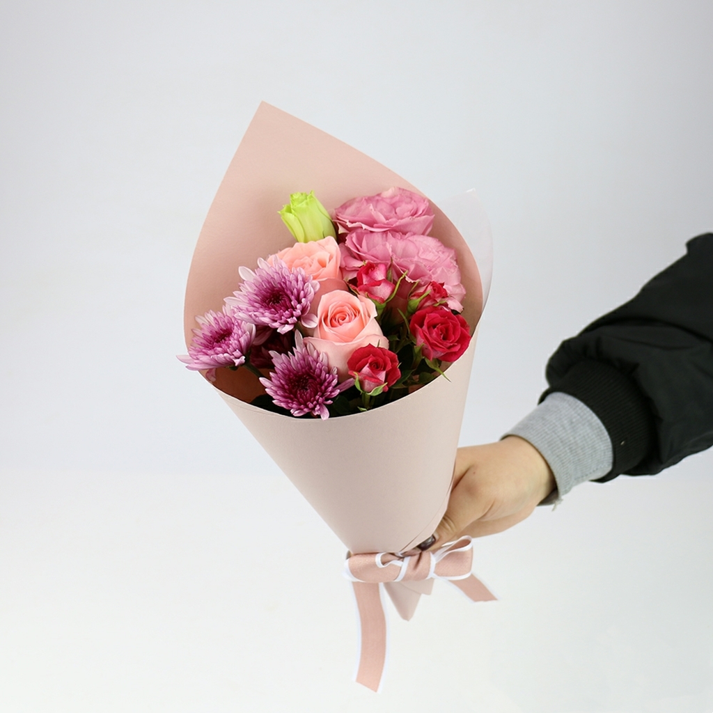 纯真-2朵粉玫瑰花+多头玫瑰花