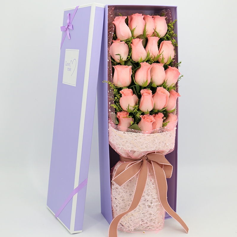 永结同心-19朵粉色玫瑰花精美