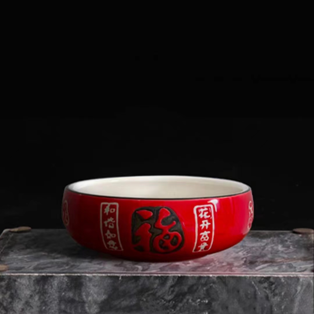 水仙花瓷盆 节节高瓷盆 红色白色可选