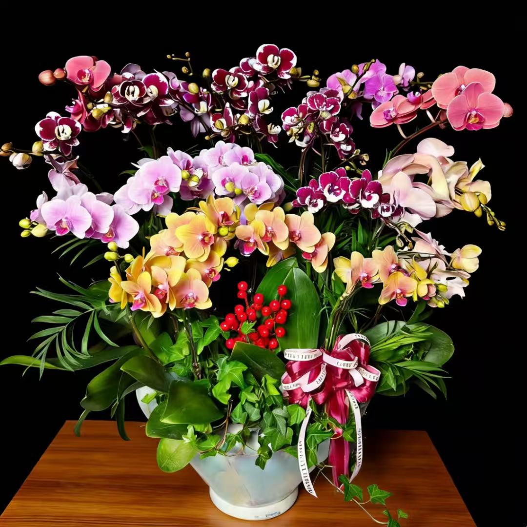 彩色蝴蝶兰混搭 1512-2 组合蝴蝶兰盆栽颜色随机搭配