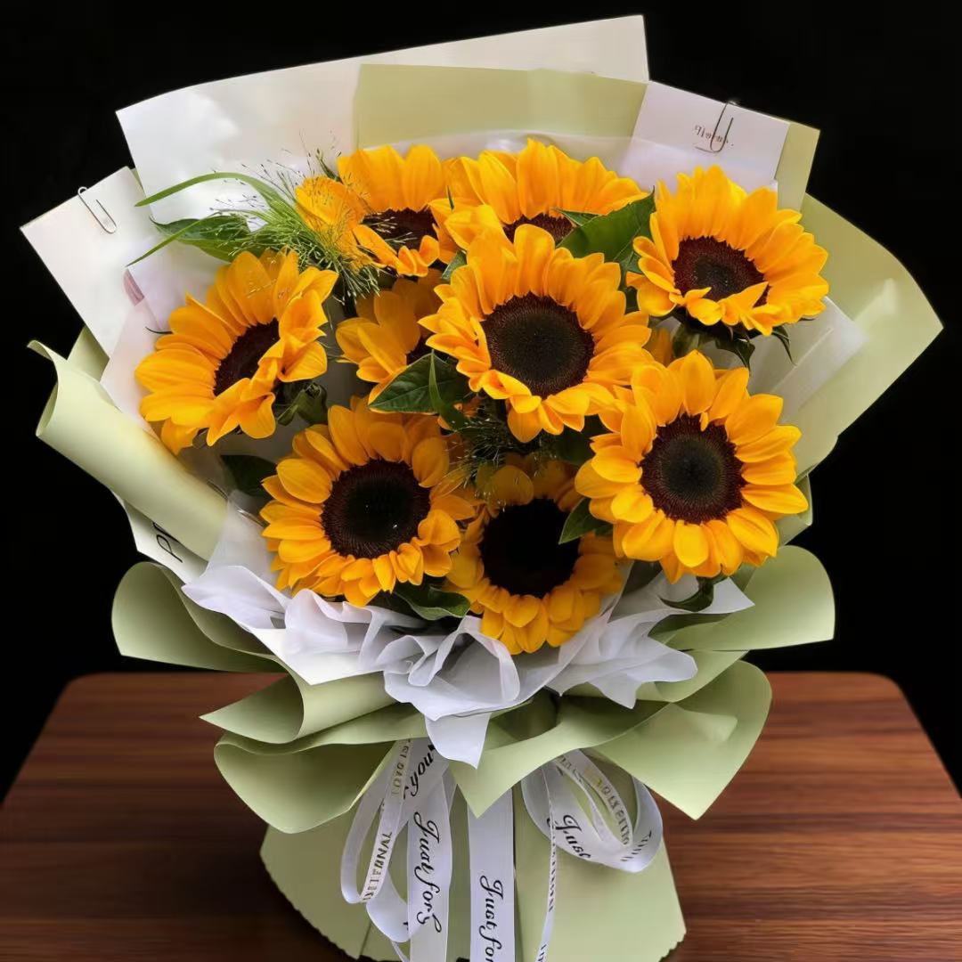 有你的地方/9朵向日葵精美花束包装向日葵成人礼花束生日鲜花速递