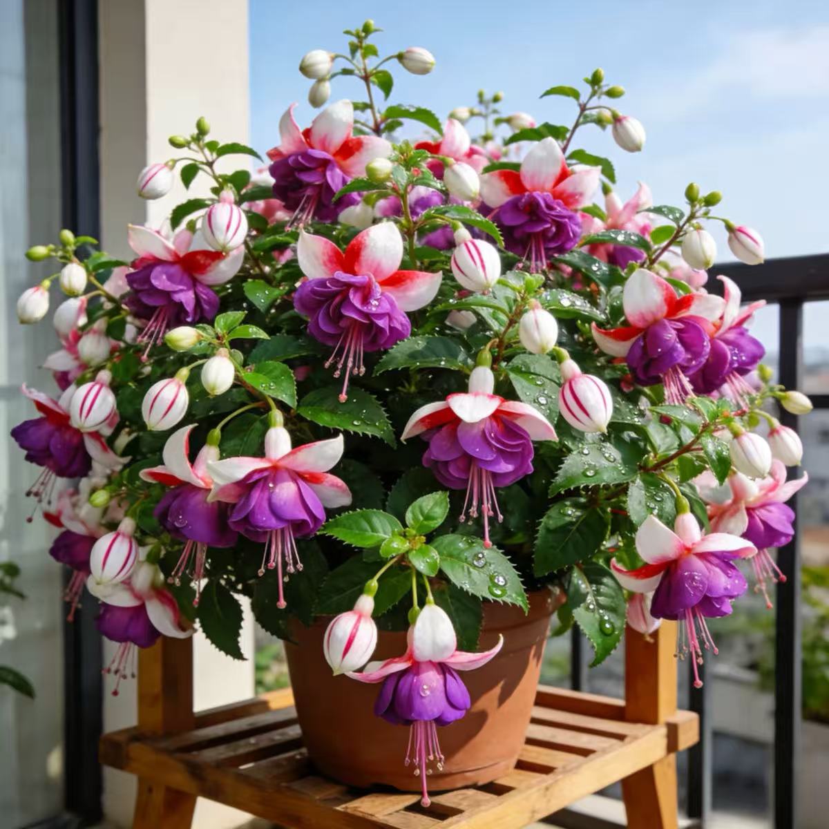 倒挂金钟开花植物重瓣大花倒挂金